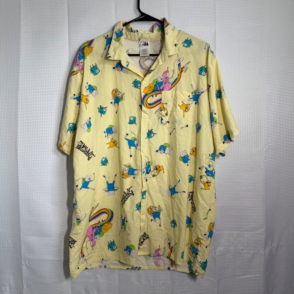 Cartoon Network Adventure Time Shirt Cotton Rayon Finn Jake Pattern XL Funky